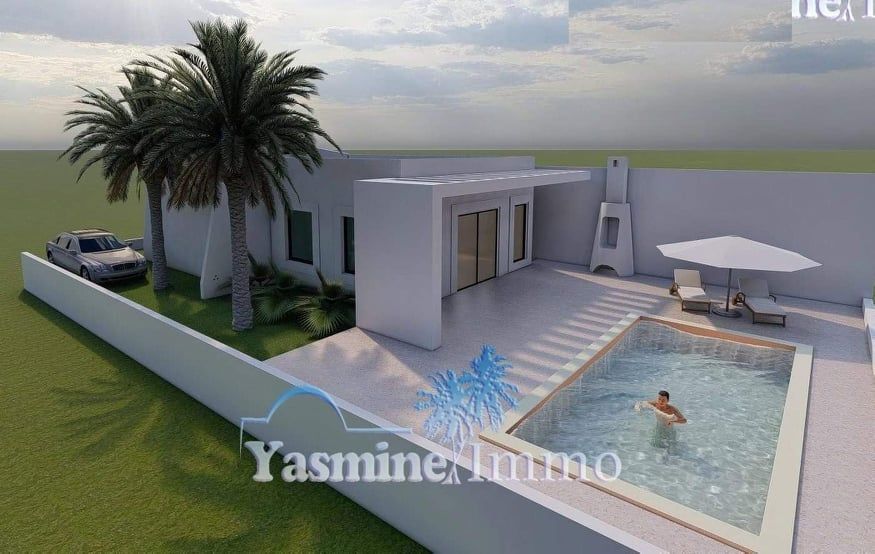 Djerba villa vendue finie à 1km de midoun