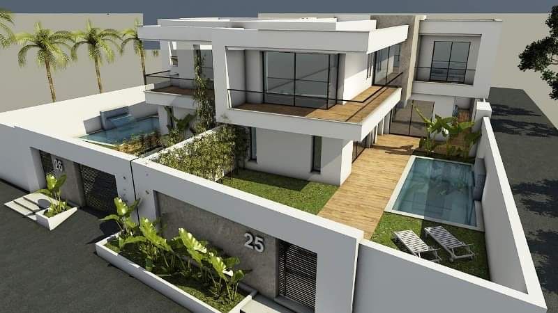 Villa avec piscine en cours de construction