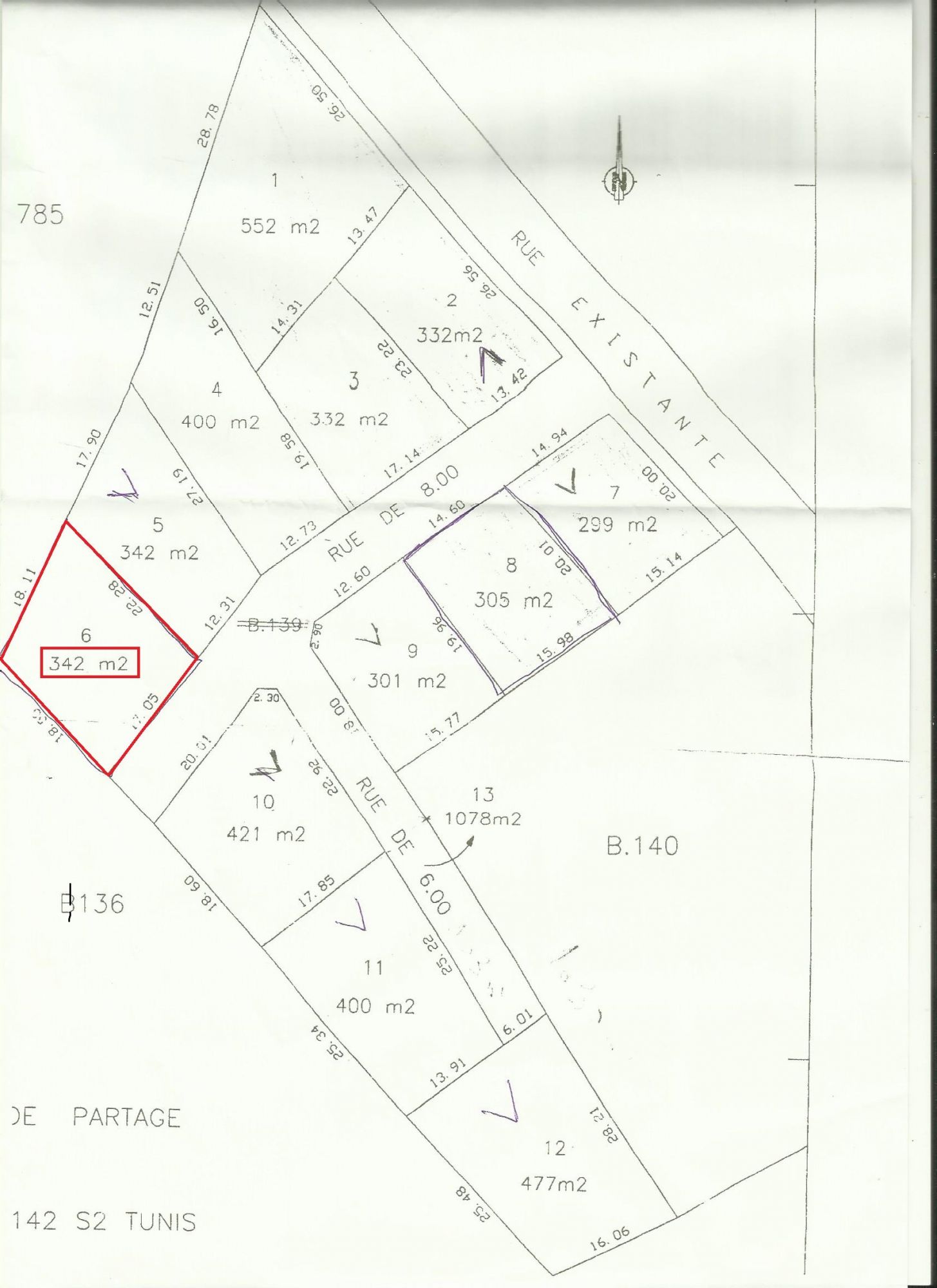 Un terrain de 342 m² à hammamet nord