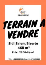 Réf 3303 : Terrain à vendre à Sidi Salem Bizerte