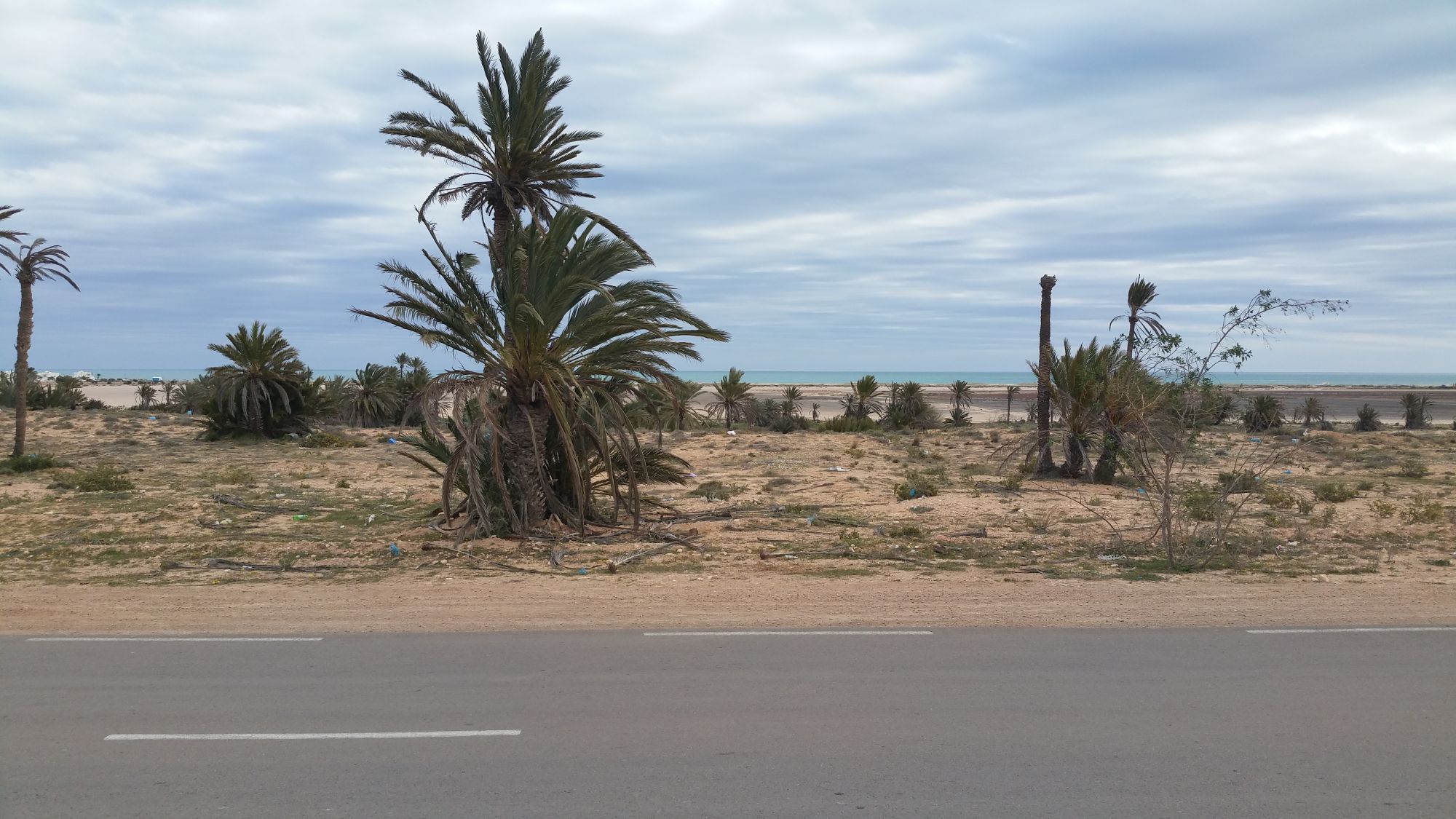 Vue à partir du terrain vers la côte