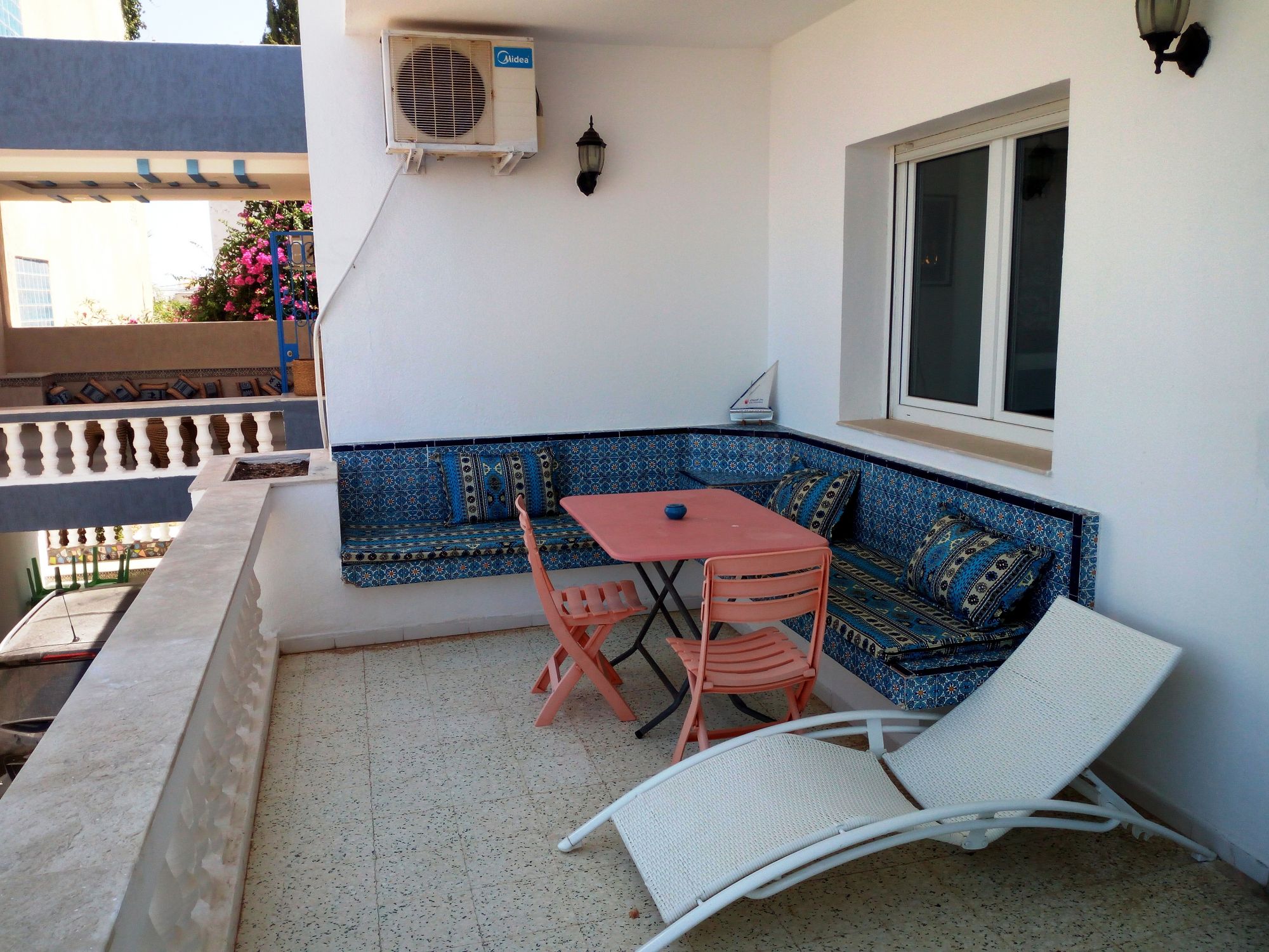 Two covered terraces
