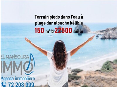 terrain vue de mer à kélibia 150m²
