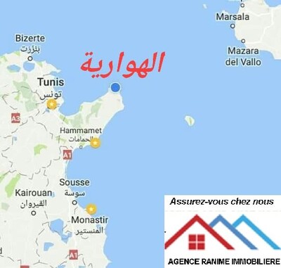 Terrain de 274m² a la plage d'el haouaria cap bon