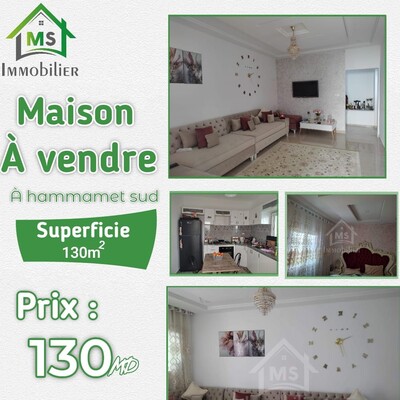 2 Maisons de style S+2 à vendre à Hammamet Sud à 130 MD