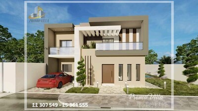 villa avec piscine en court de finition