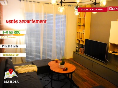 Appartement S+0 au RDC neuf et proche de la plage