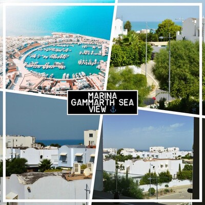 Marina Gammarth très bel et luxueux appartement S+3 vue mer