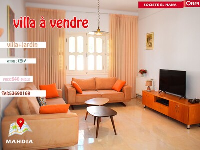 villa à vendre en plein beau de mahdia