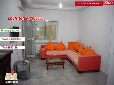 à LOUER APPARTEMENT S+1 VUE MER SUR FALAISE MONASTIR