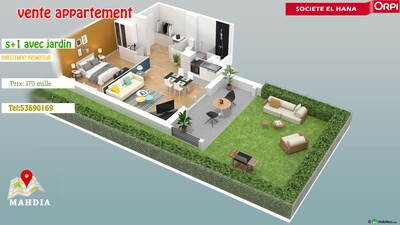 studio à vendre en cour de construction et proche de la plage