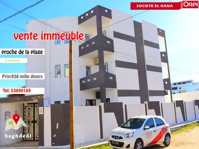 à vendre immeuble R+2 proche de la plage baghdedi