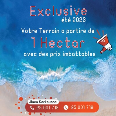 terrain au bord de la mer Hammam El Ghezaz