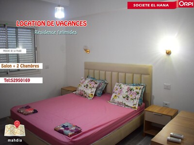 location de vacance s+2 neuf avec parking proche de la plage