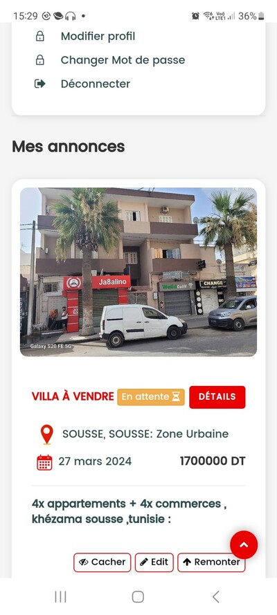 4X APPARTEMENTS 4X COMMERCES KHÉZAMA SOUSSE TUNISIE