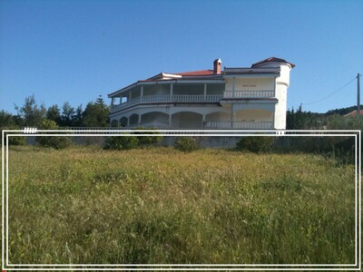 Un terrain avec titre bleu
