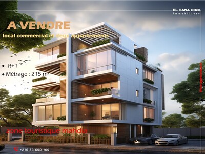 à vendre local commercial et deux appartement sur la route princi
