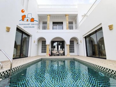 Location à l'année Villa Riad de charme S+4 avec piscine et jard