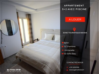 A louer pour Toute l’année s+2 neuf en plein zone touristique