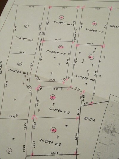 A vendre 6 parcelles de terrains sur la route de Sidi Salem