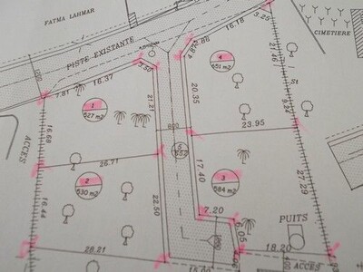 A vendre 4 lots à Midoun