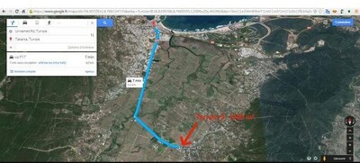 Terrain prêt à construire S: 1200 m à Tabarka