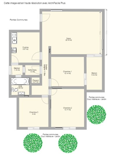 Appartement 4 pièces résidence ettaalok rdc