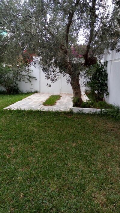 villa avec un abri de voiture et grand jardin à hammamet