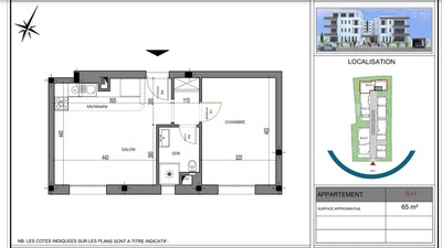 Sale apartment S + 1, 65 m² in North hammamet area sultan