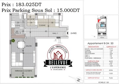 Un Appartement S+0 à Vendre Réf B Réf B