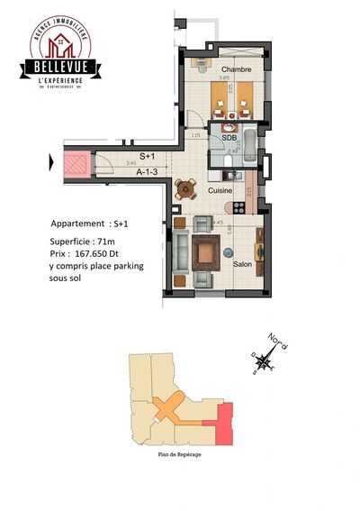 apartment sell ref B V S + 1