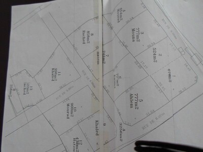 terrain de 777m² à kharrouba Hammamet