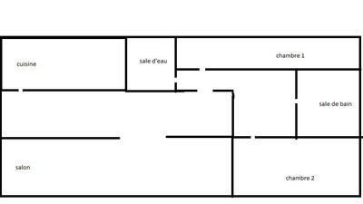 Appart salon plus deux chambres