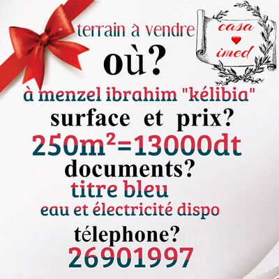 terrain à vendre voir l'annonce