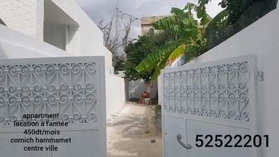 corniche hammamet s+1 avec abrit de voiture