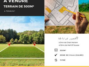 à vendre Terrain de 500m² à Ksour Gharnata