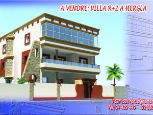 Magnifique villa R+2 en bord de mer à Hergla Sousse